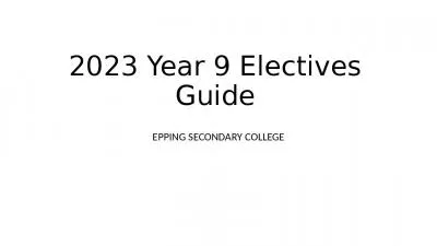 2023 Year 9 Electives Guide