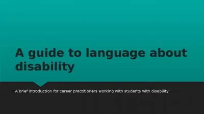 A guide to language about disability