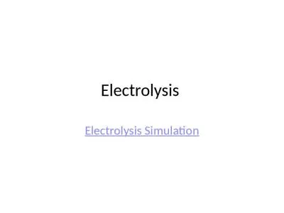 Electrolysis  Electrolysis Simulation