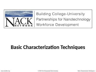 Basic Characterization Techniques