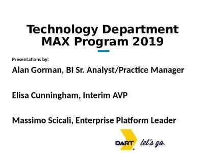 Technology Department MAX Program 2019