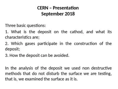 CERN –  Presentation September