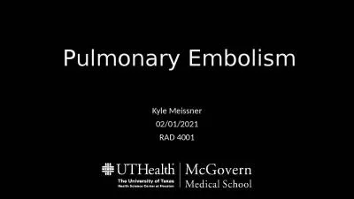 Pulmonary Embolism Kyle Meissner