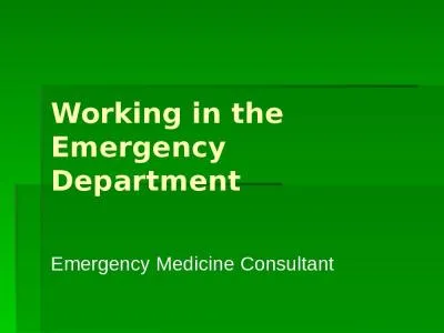 Working in the Emergency Department