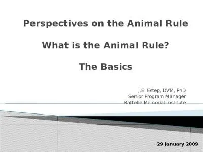 Perspectives on the Animal Rule