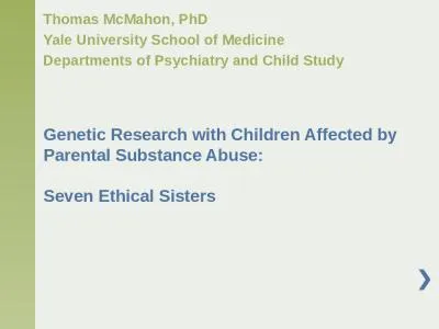 Genetic Research with Children Affected by Parental Substance Abuse: