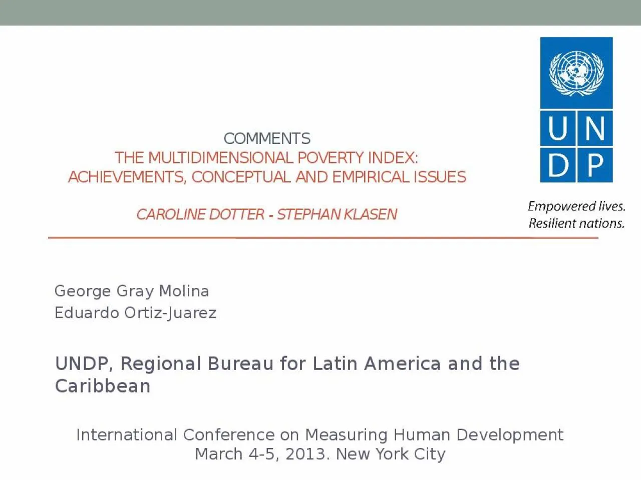 PPT-Comments The Multidimensional Poverty Index: