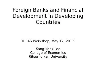 Foreign Banks and Financial Development in Developing Countries