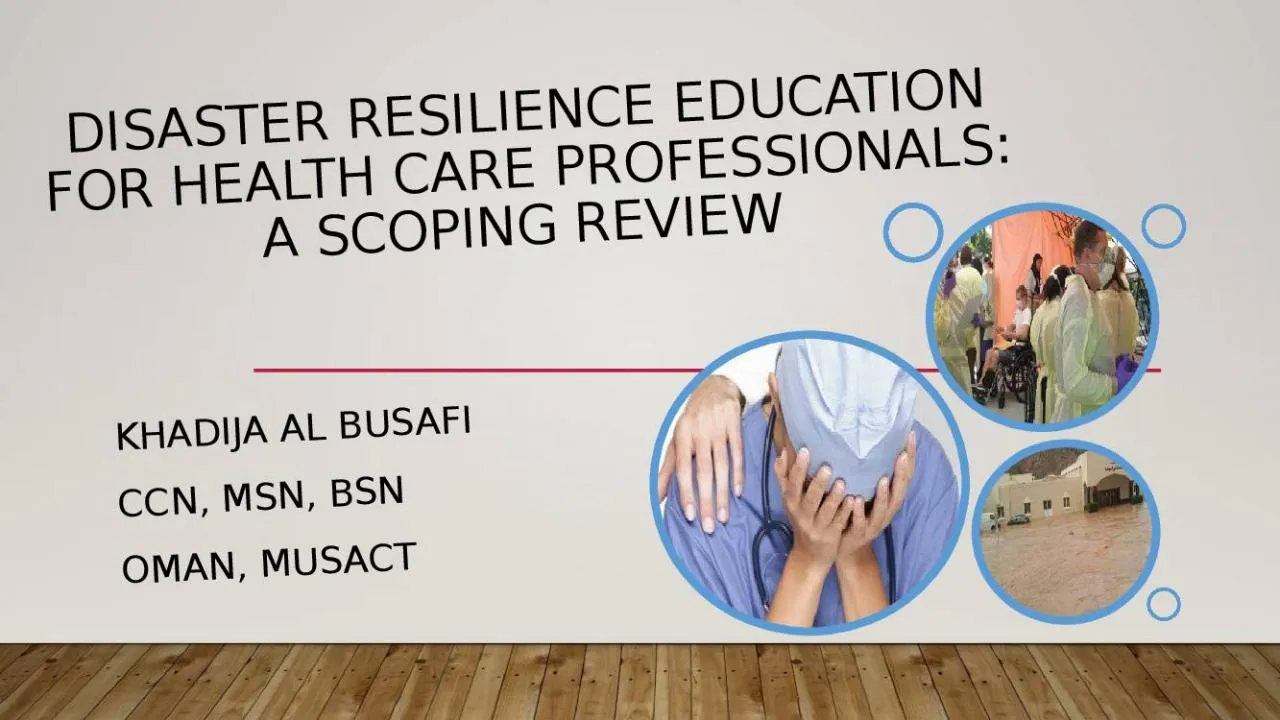 PPT-Disaster Resilience Education for Health Care Professionals: A Scoping Review