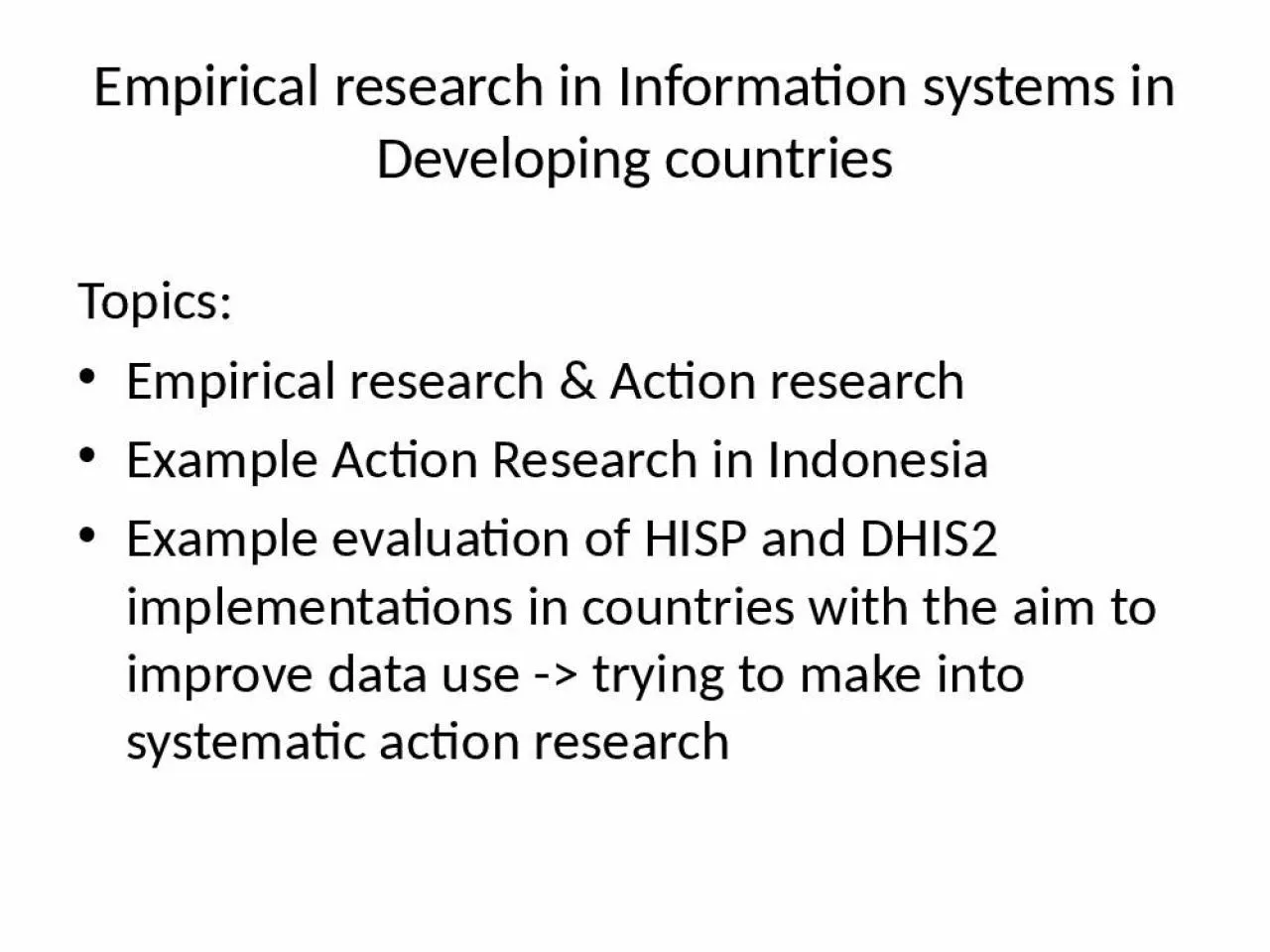 PPT-Empirical research in Information systems in