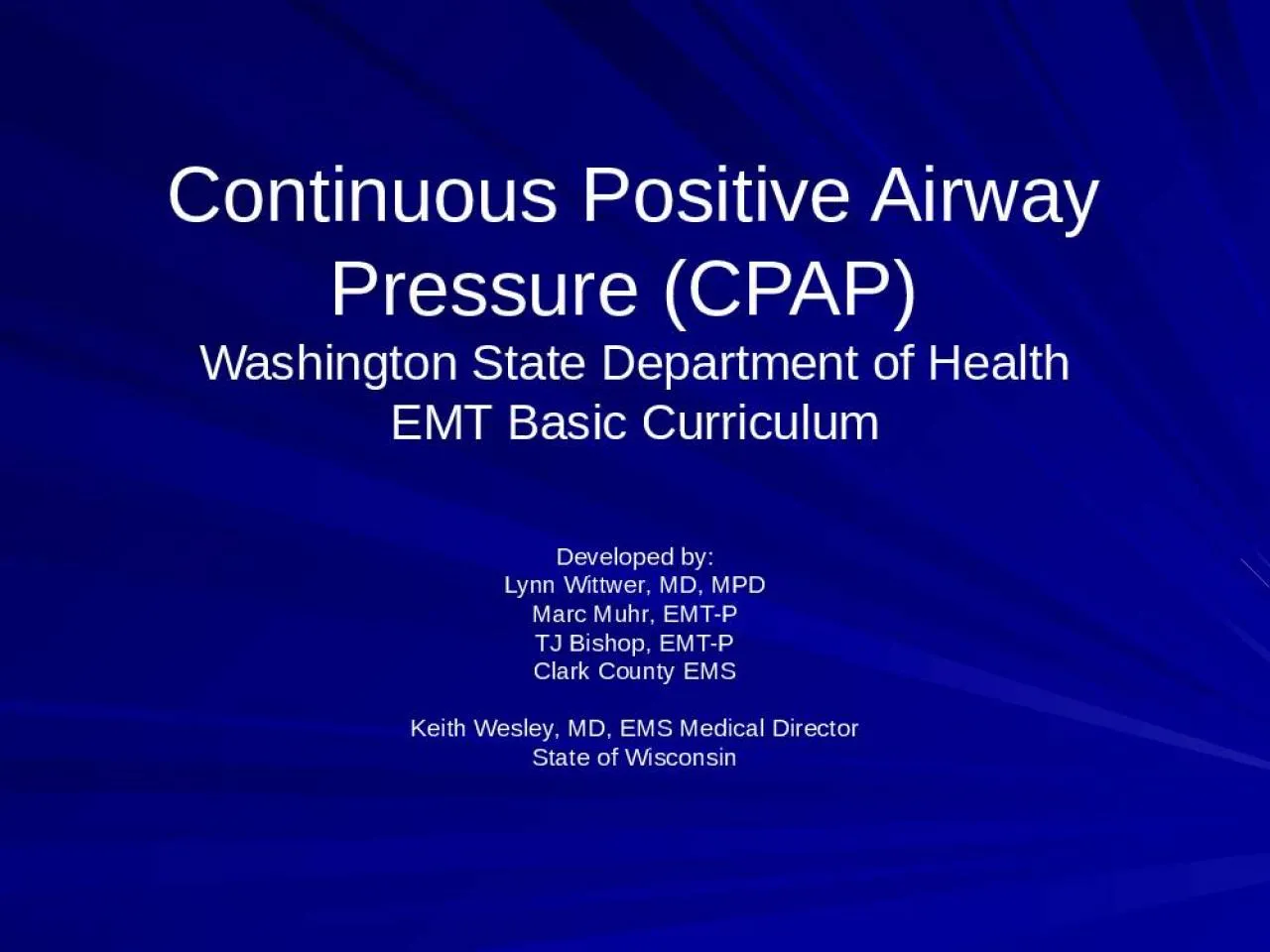 PPT-Continuous Positive Airway Pressure (CPAP)