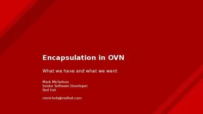 Encapsulation in OVN What we have and what we want