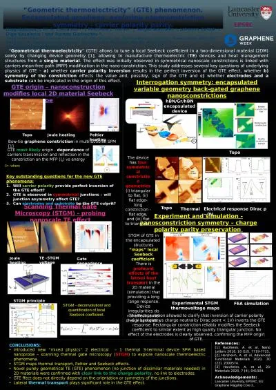 “Geometric thermoelectricity” (GTE) phenomenon. Encapsulated graphene: exploring