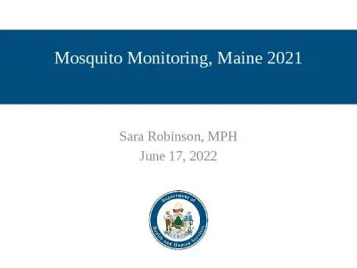 Mosquito Monitoring, Maine 2021