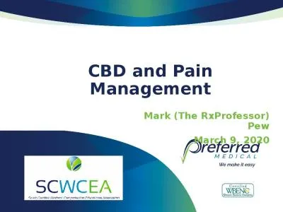 CBD and Pain Management Mark (The RxProfessor) Pew