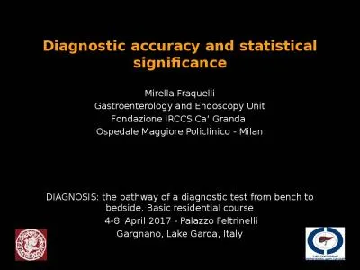 Diagnostic accuracy and statistical significance