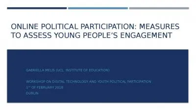 Online political participation: measures to assess young people’s engagement