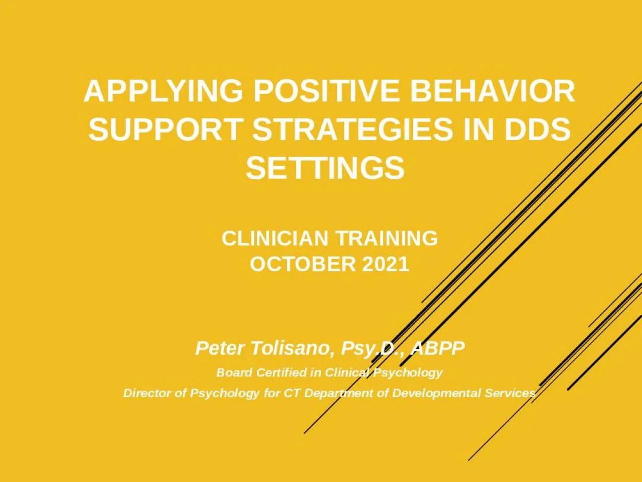 PPT-Applying Positive Behavior Support Strategies in DDS Settings