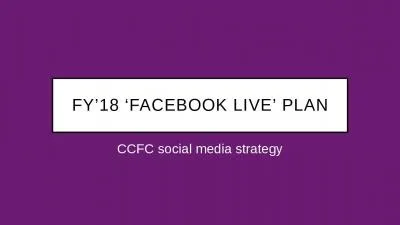 FY’18 ‘FACEBOOK LIVE’ PLAN