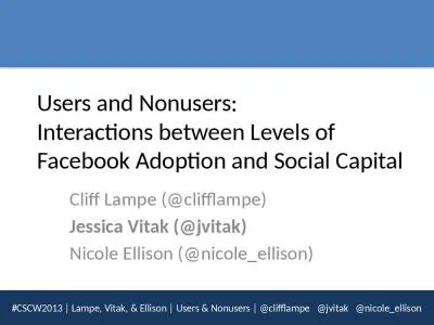 Users and Nonusers:  Interactions between Levels of