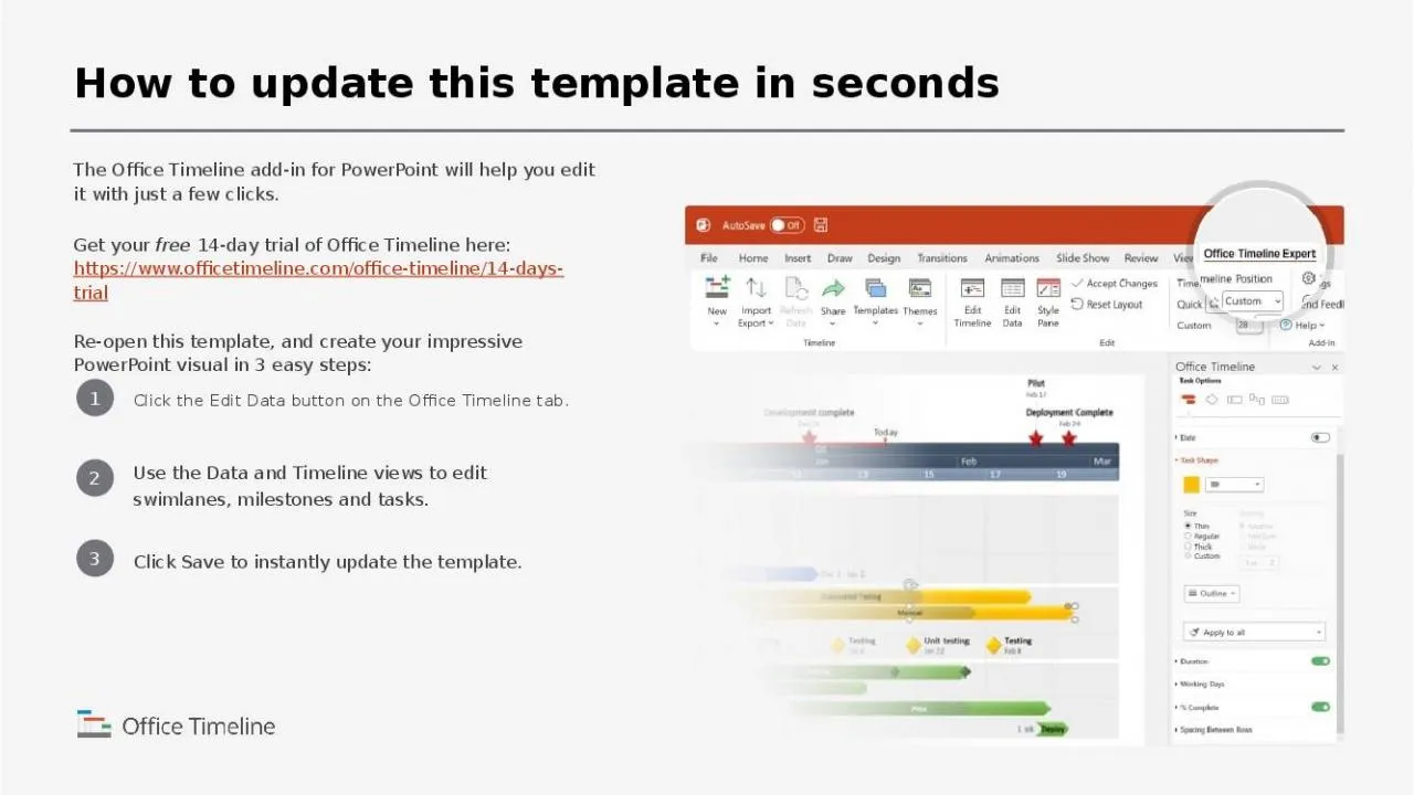 PPT-The Office Timeline add-in for PowerPoint will help you edit it with just a few clicks.