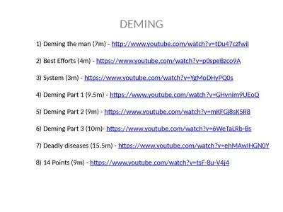 DEMING 1) Deming the  man (7m)