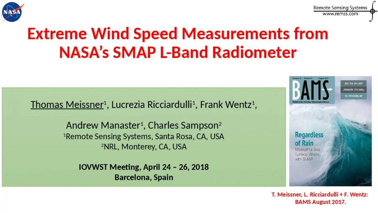 PPT-Extreme Wind Speed Measurements from NASA’s SMAP L-Band Radiometer