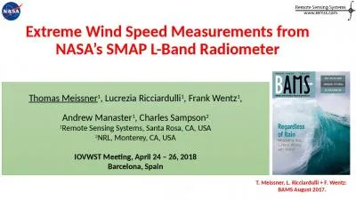 Extreme Wind Speed Measurements from NASA’s SMAP L-Band Radiometer