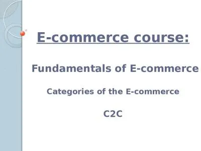 E-commerce course:   Fundamentals of