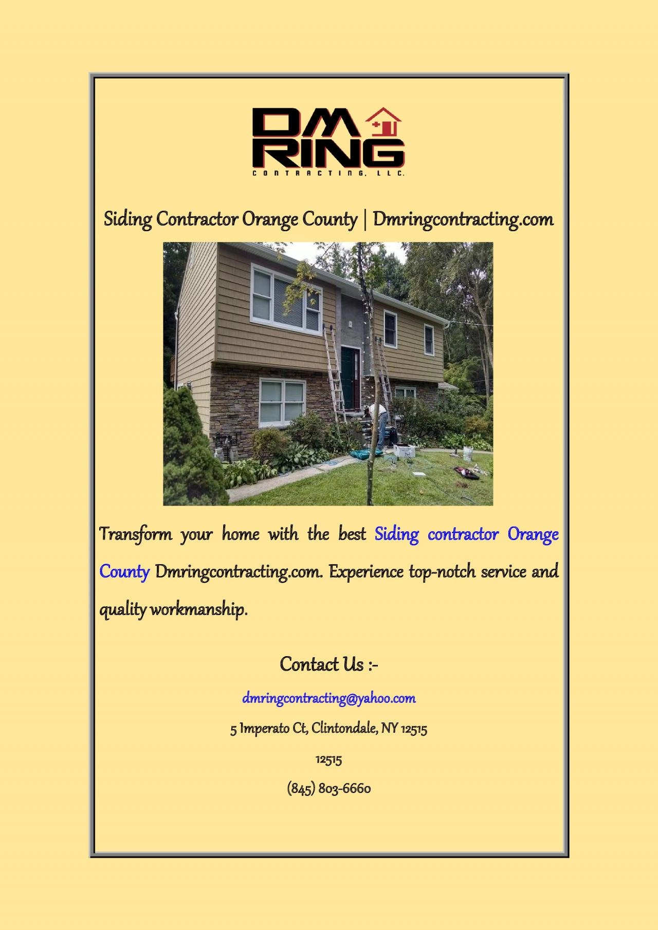 PDF-Siding Contractor Orange County | Dmringcontracting.com