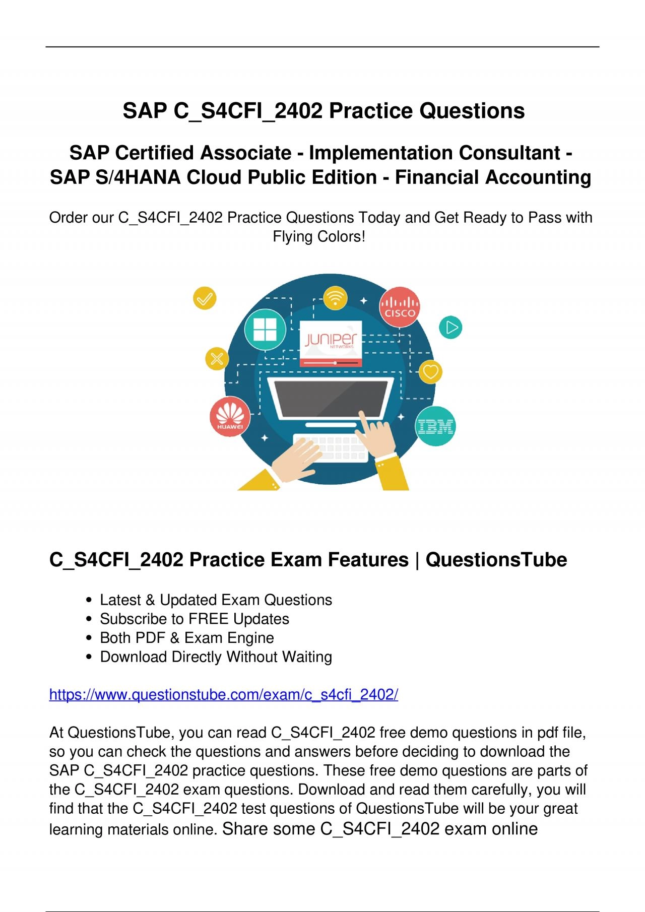 PDF-Fresh SAP C_S4CFI_2402 Practice Questions - 2024 Quick Preparation Materials