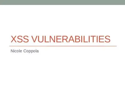 XSS vulnerabilities Nicole Coppola