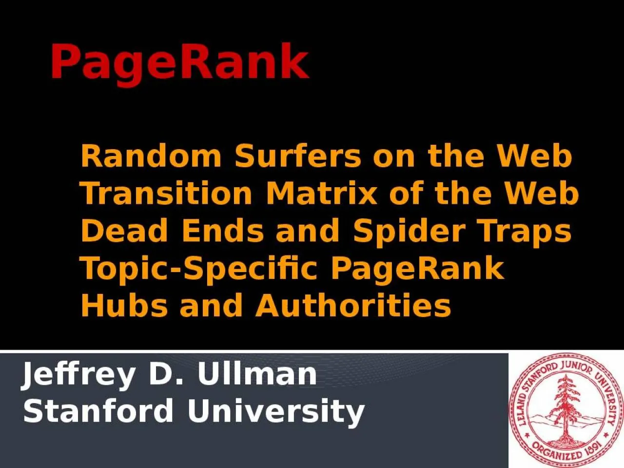 PPT-PageRank Random Surfers on the Web