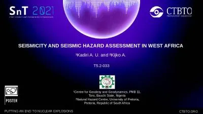 SEISMICITY AND SEISMIC HAZARD ASSESSMENT IN WEST AFRICA