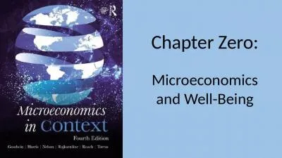 Chapter Zero: Microeconomics and Well-Being