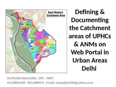 Defining & Documenting the Catchment areas of UPHCs & ANMs on Web Portal in Urban