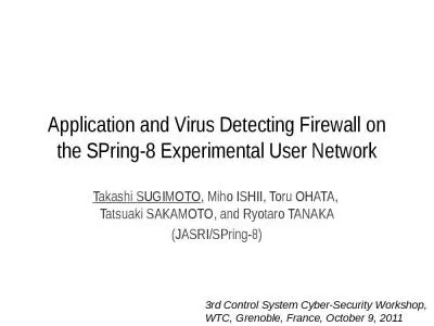 Application and Virus Detecting Firewall on the SPring-8 Experimental User Network