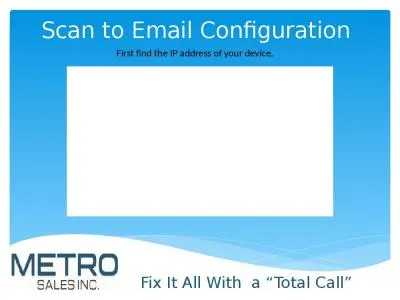 Scan to Email Configuration