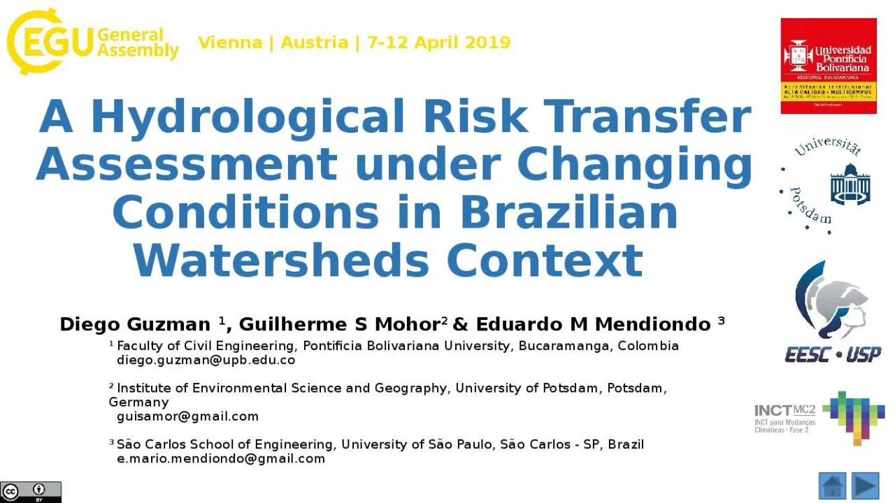 PPT-A Hydrological Risk Transfer Assessment under Changing Conditions in