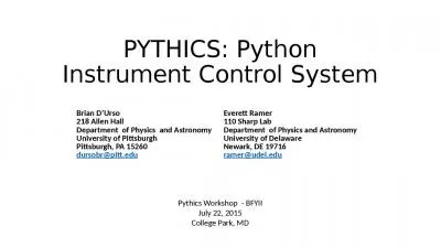 PYTHICS: Python Instrument Control System