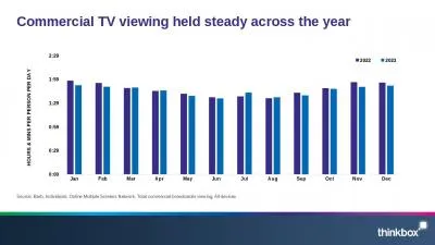 Commercial TV viewing held steady across the year