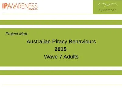 Project Matt Australian Piracy Behaviours