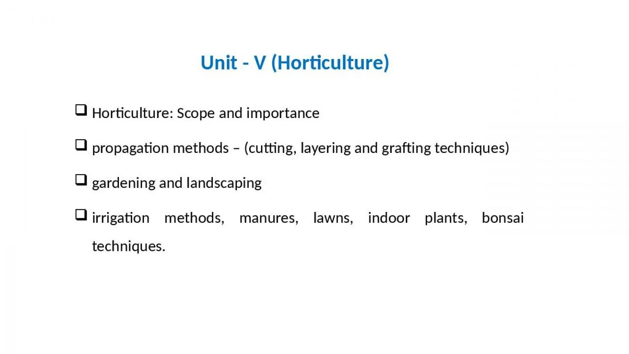 PPT-Horticulture : Scope and