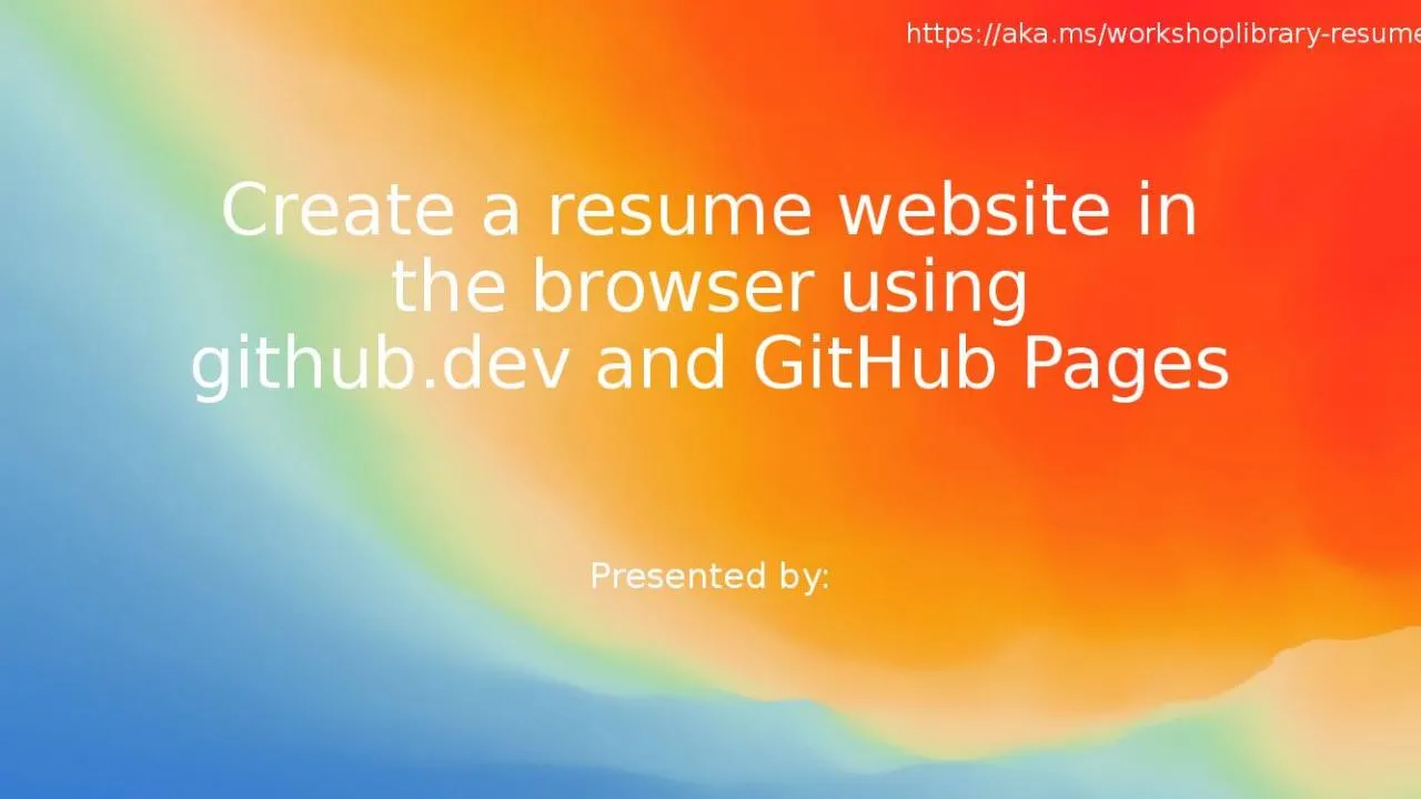 PPT-Create a resume website in the browser using