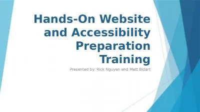 Hands-On Website and Accessibility Preparation Training