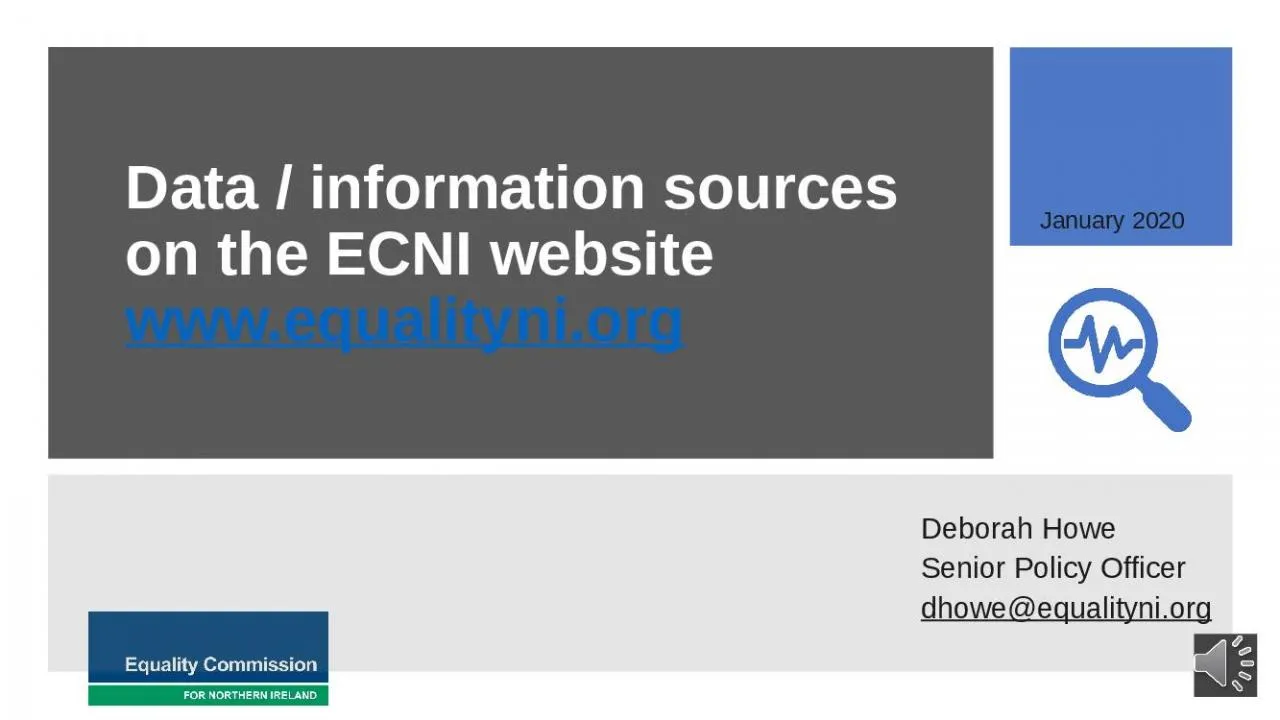 PPT-Data / information sources on the ECNI website