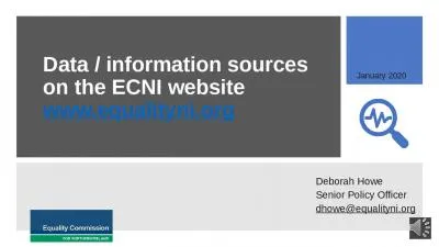 Data / information sources on the ECNI website