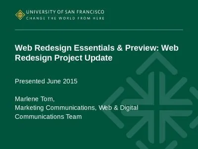 Web Redesign Essentials & Preview: Web Redesign Project Update