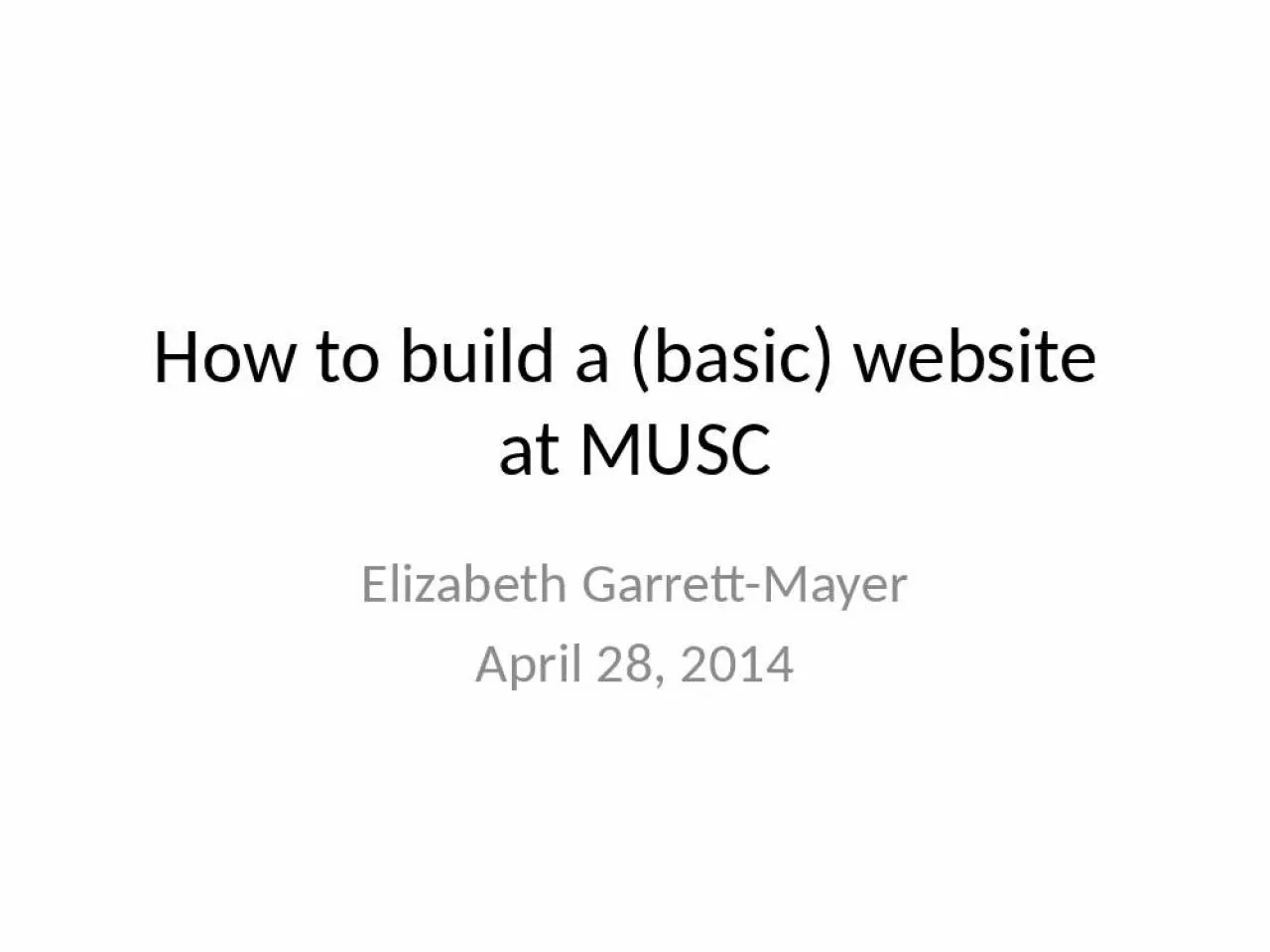 PPT-How to build a (basic) website