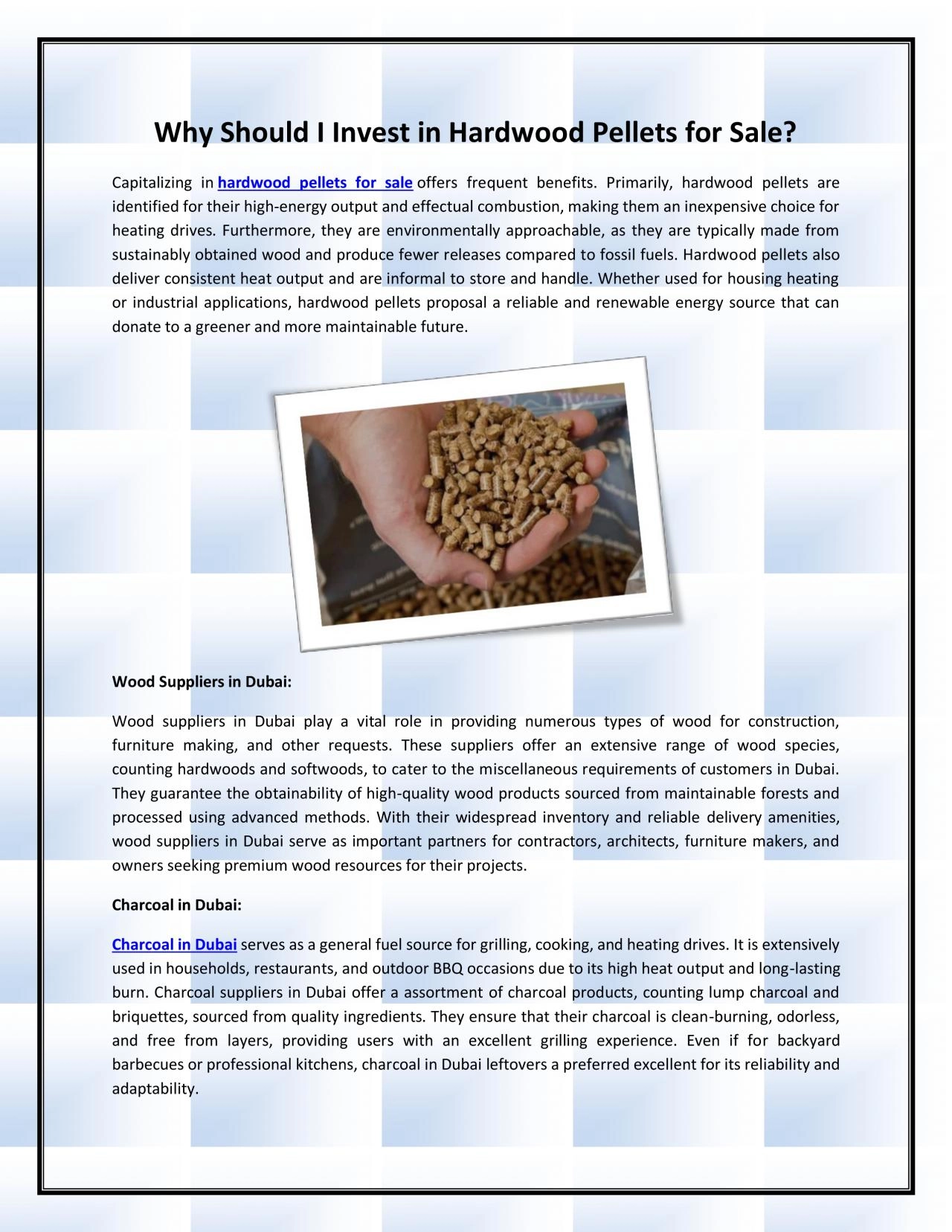 PDF-Why Should I Invest in Hardwood Pellets for Sale?